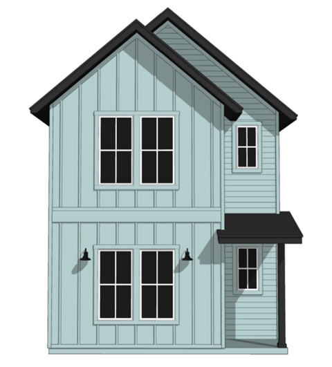 Floor plan for 2 beds, 2.5 baths, 1227 sqft